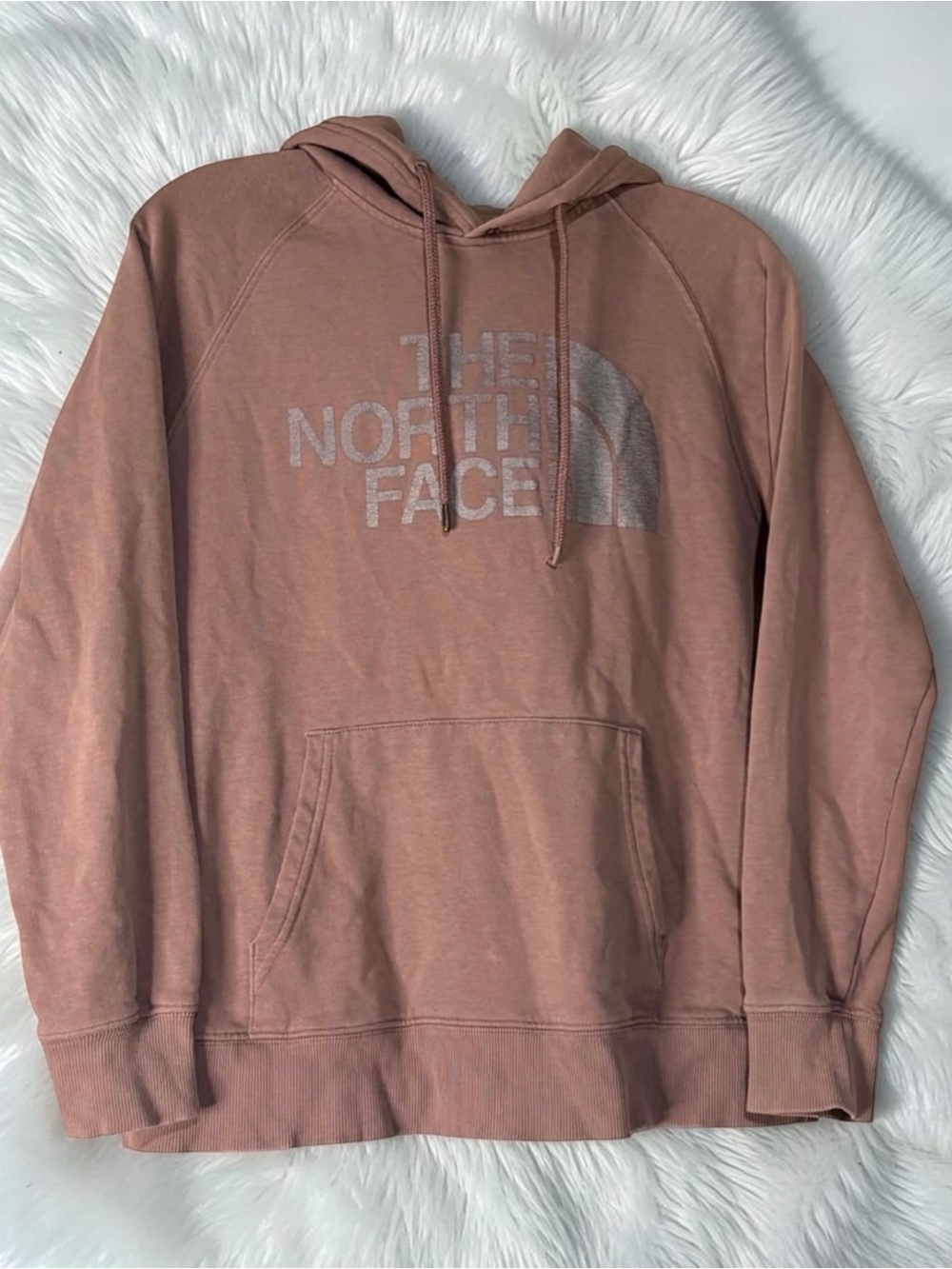 The North Face Women's Dusty Rose Pullover Hoodie with Silver Logo